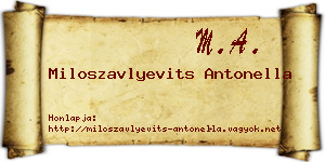 Miloszavlyevits Antonella névjegykártya